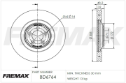 BD-6764 Brzdový kotúč Premium Black High Carbon + FREMAX