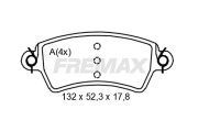 FBP-1225 Sada brzdových destiček, kotoučová brzda FREMAX