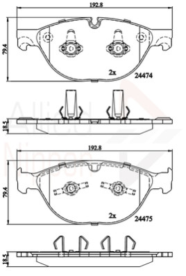 ADB06093 Sada brzdových platničiek kotúčovej brzdy ANL Braking COMLINE