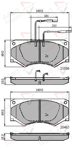 ADB11051 Sada brzdových platničiek kotúčovej brzdy ANL Braking COMLINE