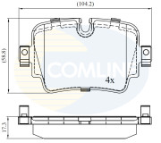 CBP02454 Sada brzdových platničiek kotúčovej brzdy Comline COMLINE