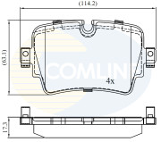 CBP02455 Sada brzdových platničiek kotúčovej brzdy Comline COMLINE