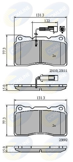 CBP11022 Sada brzdových platničiek kotúčovej brzdy Comline COMLINE