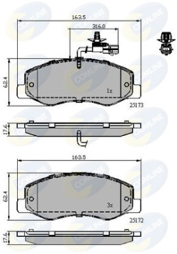 CBP12108 Sada brzdových platničiek kotúčovej brzdy Comline COMLINE