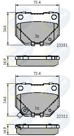 CBP31739 Sada brzdových platničiek kotúčovej brzdy Comline COMLINE