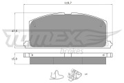 TX 10-17 Sada brzdových platničiek kotúčovej brzdy TOMEX Brakes