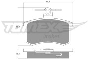 TX 10-62 Sada brzdových platničiek kotúčovej brzdy TOMEX Brakes