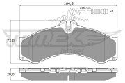 TX 11-481 Sada brzdových platničiek kotúčovej brzdy TOMEX Brakes