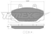 TX 11-67 Sada brzdových platničiek kotúčovej brzdy TOMEX Brakes