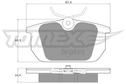 TX 12-01 Sada brzdových platničiek kotúčovej brzdy TOMEX Brakes