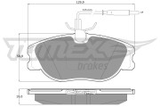 TX 12-442 Sada brzdových platničiek kotúčovej brzdy TOMEX Brakes