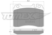 TX 12-71 Sada brzdových platničiek kotúčovej brzdy TOMEX Brakes