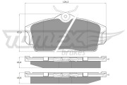 TX 12-92 Sada brzdových platničiek kotúčovej brzdy TOMEX Brakes