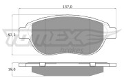 TX 13-42 Sada brzdových platničiek kotúčovej brzdy TOMEX Brakes