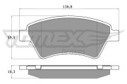 TX 13-54 Sada brzdových platničiek kotúčovej brzdy TOMEX Brakes