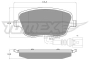 TX 13-591 Sada brzdových platničiek kotúčovej brzdy TOMEX Brakes