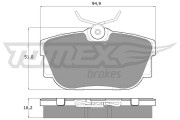 TX 13-90 Sada brzdových destiček, kotoučová brzda TOMEX Brakes