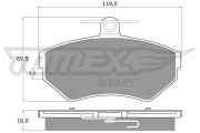 TX 13-94 Sada brzdových platničiek kotúčovej brzdy TOMEX Brakes