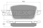 TX 14-48 Sada brzdových platničiek kotúčovej brzdy TOMEX Brakes