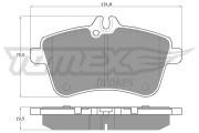TX 14-55 Sada brzdových platničiek kotúčovej brzdy TOMEX Brakes