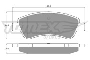 TX 14-64 Sada brzdových platničiek kotúčovej brzdy TOMEX Brakes