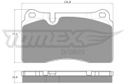 TX 14-73 Sada brzdových platničiek kotúčovej brzdy TOMEX Brakes
