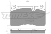TX 16-72 Sada brzdových platničiek kotúčovej brzdy TOMEX Brakes