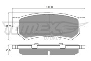 TX 16-77 Sada brzdových platničiek kotúčovej brzdy TOMEX Brakes