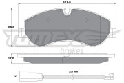 TX 16-95 Sada brzdových platničiek kotúčovej brzdy TOMEX Brakes