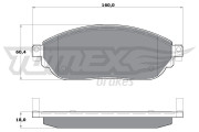 TX 17-04 Sada brzdových platničiek kotúčovej brzdy TOMEX Brakes