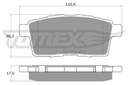 TX 17-43 Sada brzdových platničiek kotúčovej brzdy TOMEX Brakes