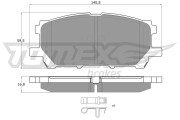 TX 17-63 Sada brzdových platničiek kotúčovej brzdy TOMEX Brakes