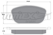 TX 17-70 Sada brzdových platničiek kotúčovej brzdy TOMEX Brakes
