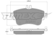 TX 18-07 Sada brzdových platničiek kotúčovej brzdy TOMEX Brakes