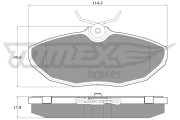 TX 19-54 Sada brzdových platničiek kotúčovej brzdy TOMEX Brakes