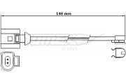 TX 31-25 Výstrażný kontakt opotrebenia brzdového oblożenia TOMEX Brakes