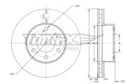 TX 73-39 Brzdový kotúč TOMEX Brakes