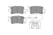 P1-1545 Sada brzdových platničiek kotúčovej brzdy ASHUKI by Palidium