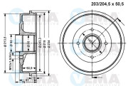 800836 Brzdový bubon VEMA