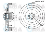 801156 Brzdový bubon VEMA
