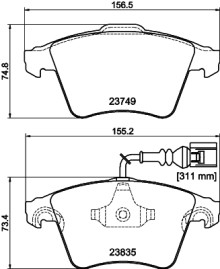 8DB 355 011-621 Sada brzdových platničiek kotúčovej brzdy HELLA PAGID