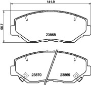 8DB 355 010-231 Sada brzdových platničiek kotúčovej brzdy HELLA PAGID