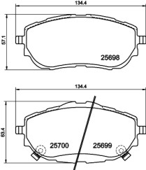 8DB 355 020-281 Sada brzdových platničiek kotúčovej brzdy HELLA PAGID