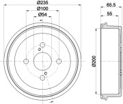 8DT 355 302-161 Brzdový bubon HELLA PAGID