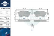 RT 2PD16760 Sada brzdových platničiek kotúčovej brzdy ROTINGER