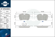 RT 2PD22850 Sada brzdových platničiek kotúčovej brzdy ROTINGER