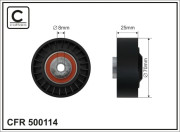 500114 Vratná/vodiaca kladka rebrovaného klinového remeňa CAFFARO