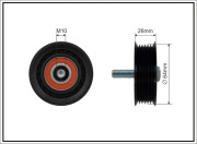 500411 Vratná/vodiaca kladka rebrovaného klinového remeňa CAFFARO