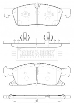 BBP2491 Sada brzdových platničiek kotúčovej brzdy BORG & BECK