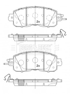 BBP2534 Sada brzdových platničiek kotúčovej brzdy BORG & BECK